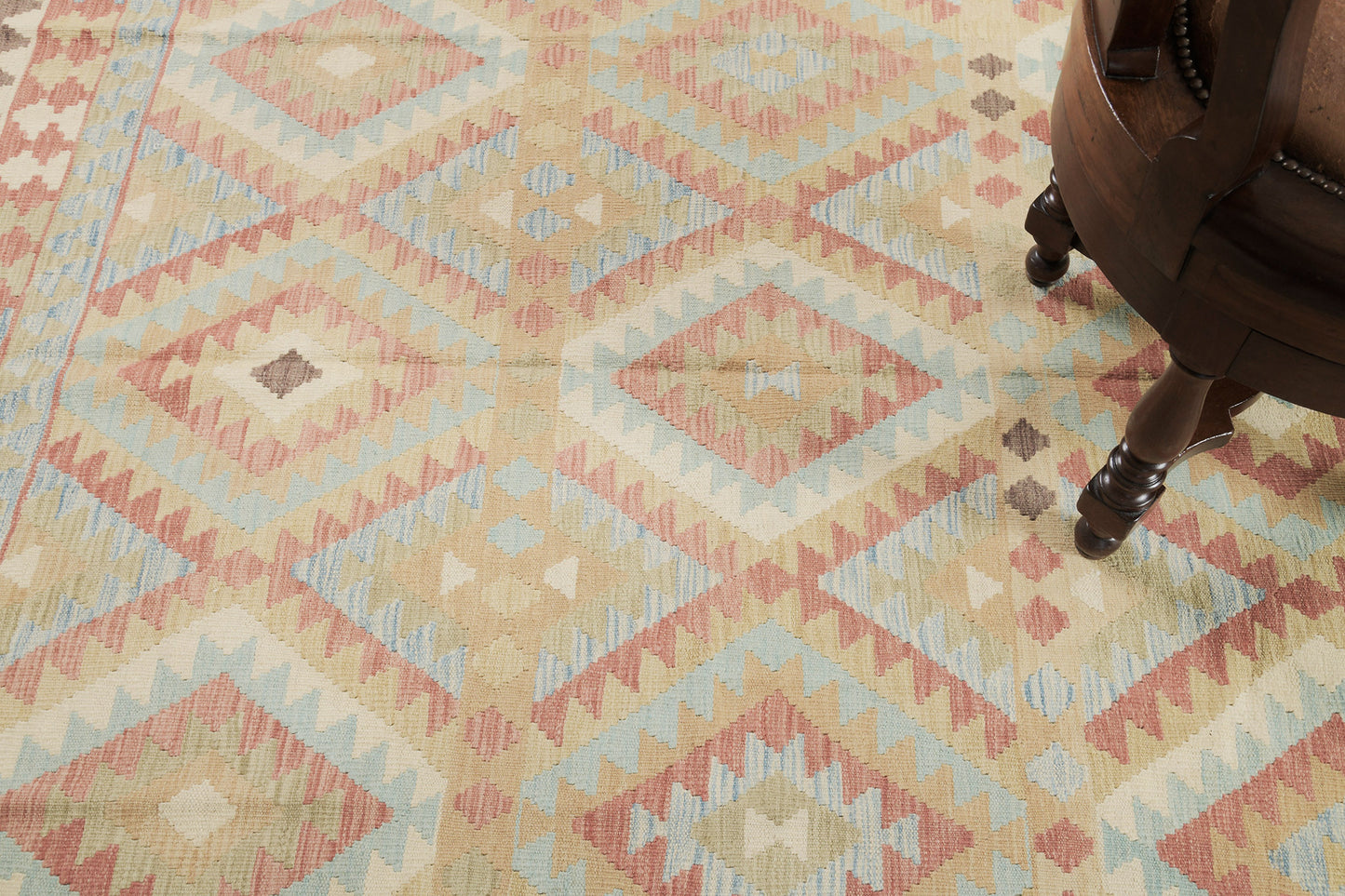Vintage Style Tribal Natural Dye Flat Weave Kilim