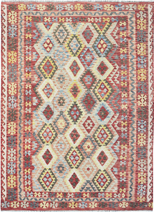 Vintage Style Tribal Natural Dye Flat Weave Kilim