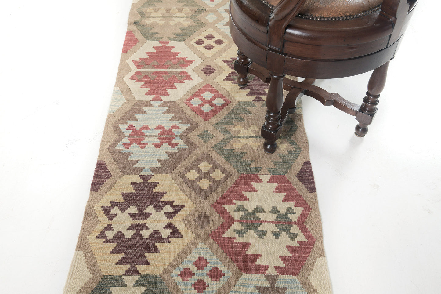 Vintage Style Tribal Natural Dye Flat Weave Kilim