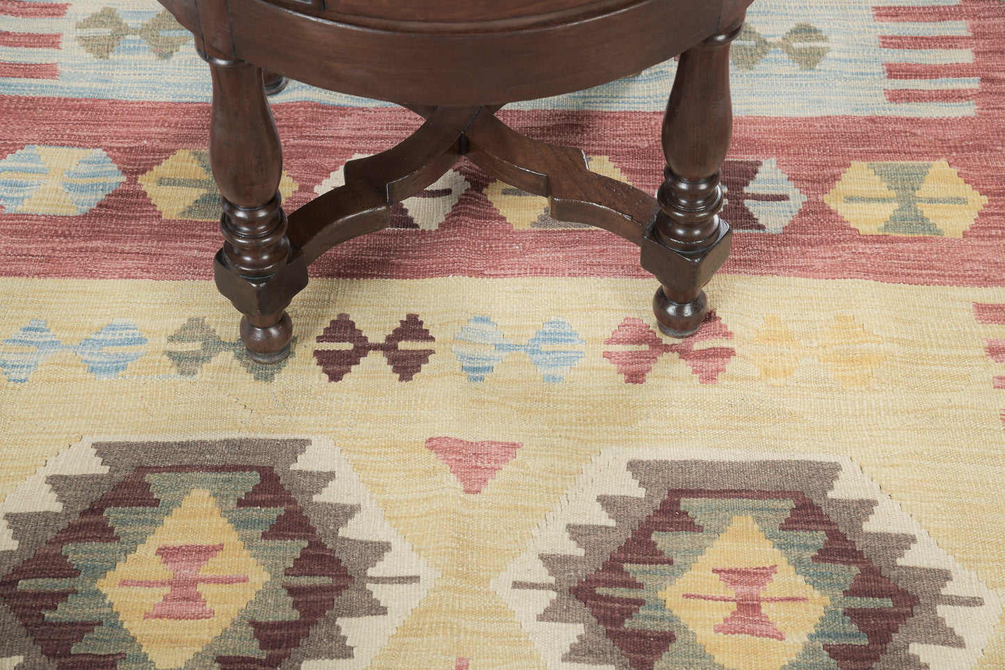 Vintage Style Tribal Natural Dye Flat Weave Kilim