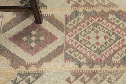 Vintage Style Tribal Natural Dye Flat Weave Kilim