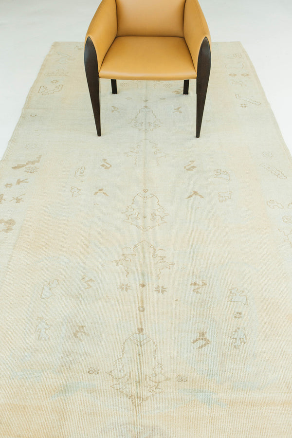 Vintage Turkish Anatolian Rug - hand-knotted in Turkey - overhead flat lay view [#118]