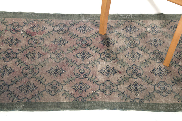 Overdyed Vintage Turkish Anatolian Runner - hand-knotted in Turkey - overhead flat lay view [#7]