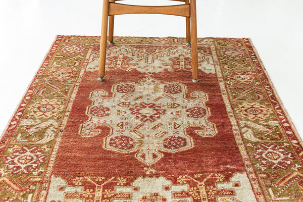 Vintage Turkish Anatolian Rug - hand-knotted in Turkey - full length showing color variation [#20]