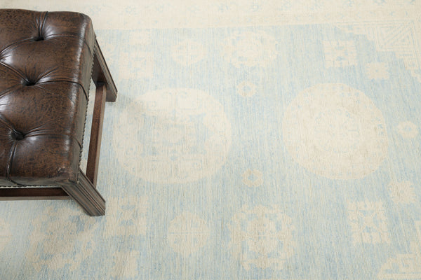 Vintage Style Safira Collection Khotan Runner - East Turkestan Khotan - overhead flat lay view (2)