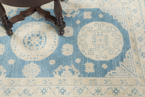 18th Century Khotan Design Revival Safira - 18th-century, East Turkestan Khotan - overhead flat lay view [#1] (2)