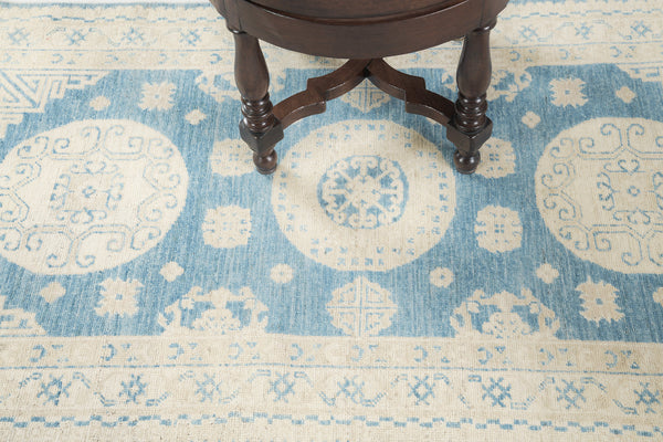 18th Century Khotan Design Revival Safira - 18th-century, East Turkestan Khotan - detailed border and fringe [#1] (2)