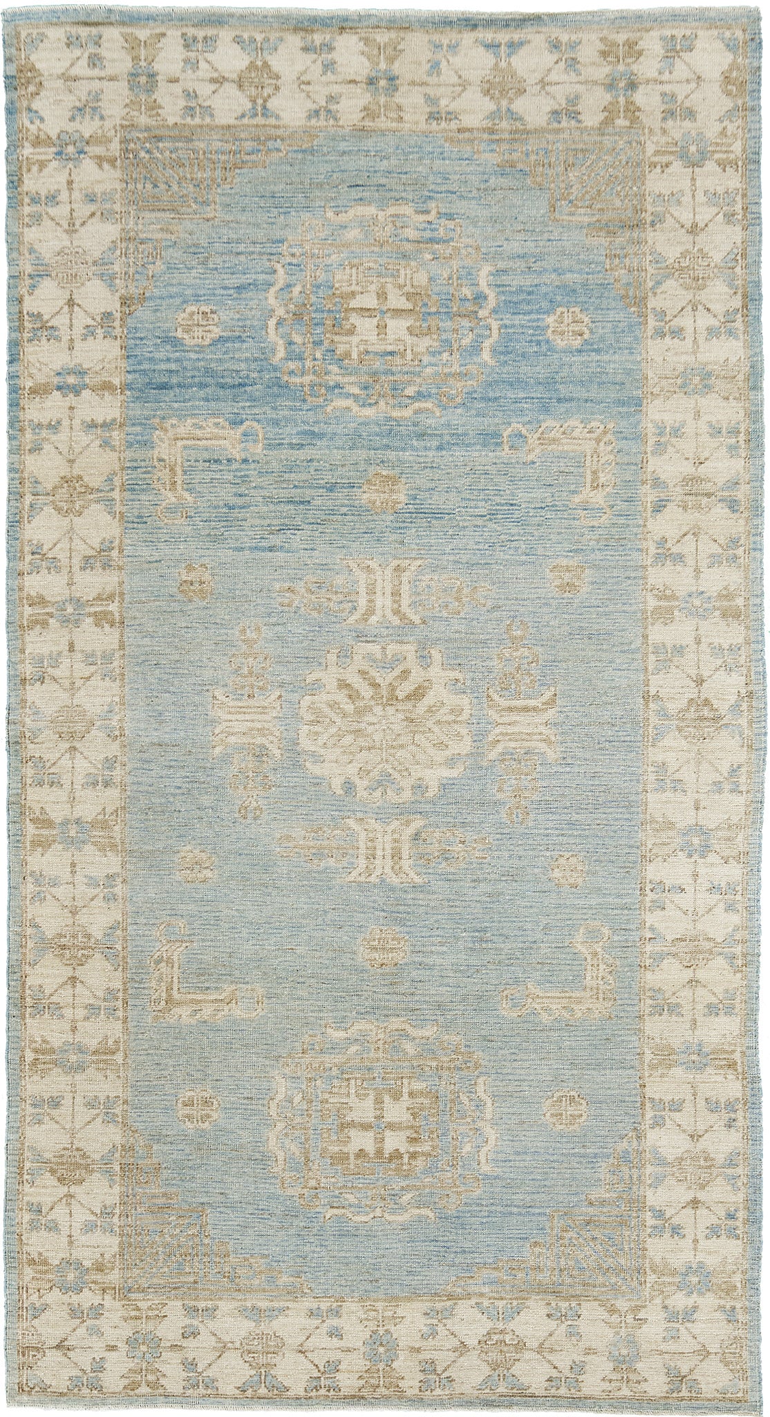 18th Century Khotan Design Revival Safira - 18th-century, East Turkestan Khotan - one-of-a-kind handmade area rug (2)