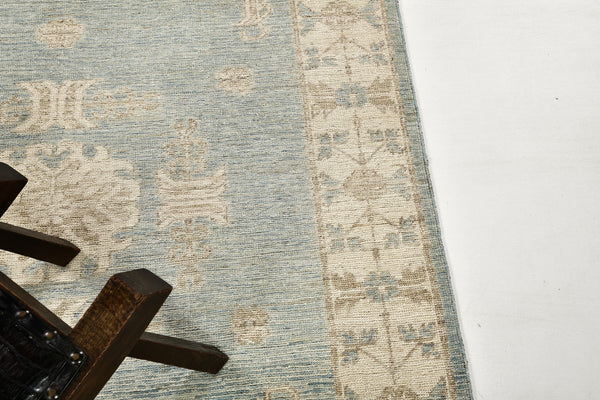 18th Century Khotan Design Revival Safira - 18th-century, East Turkestan Khotan - detailed border and fringe (2)
