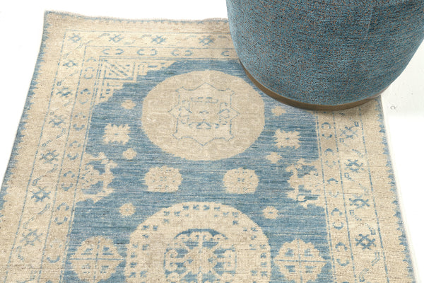 18th Century Khotan Design Revival Runner Safira - 18th-century, East Turkestan Khotan - overhead flat lay view (2)