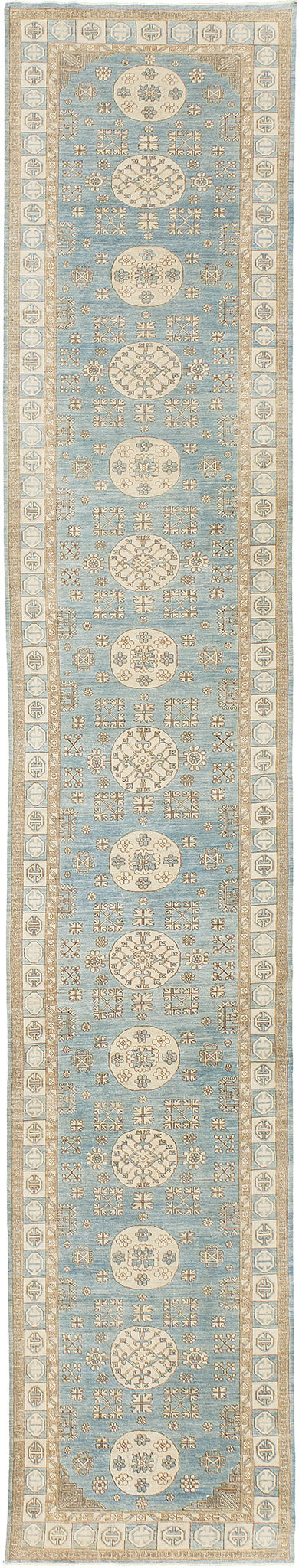 Vintage Style Khotan Revival Runner - East Turkestan Khotan - one-of-a-kind handmade area rug [#13]
