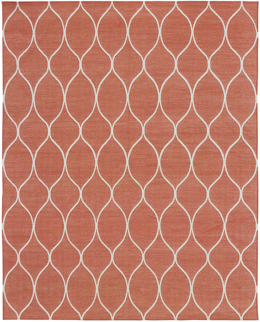 Contemporary Flat-Weave Rug Cielo Collection Valla Tangerine