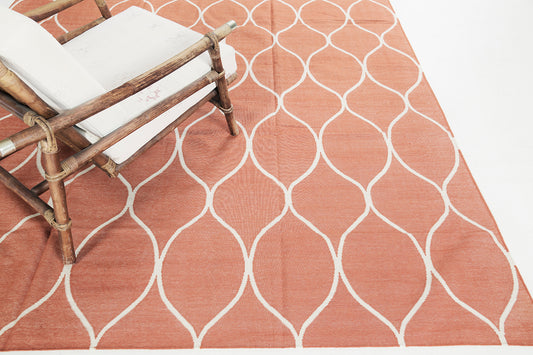 Contemporary Flat-Weave Rug Cielo Collection Valla Tangerine