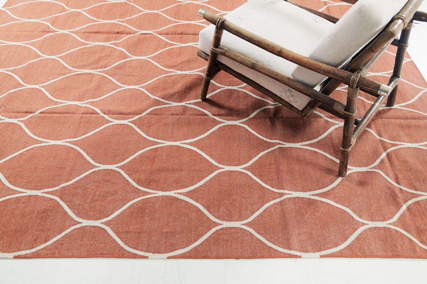 Contemporary Flat-Weave Rug Cielo Collection Valla Tangerine