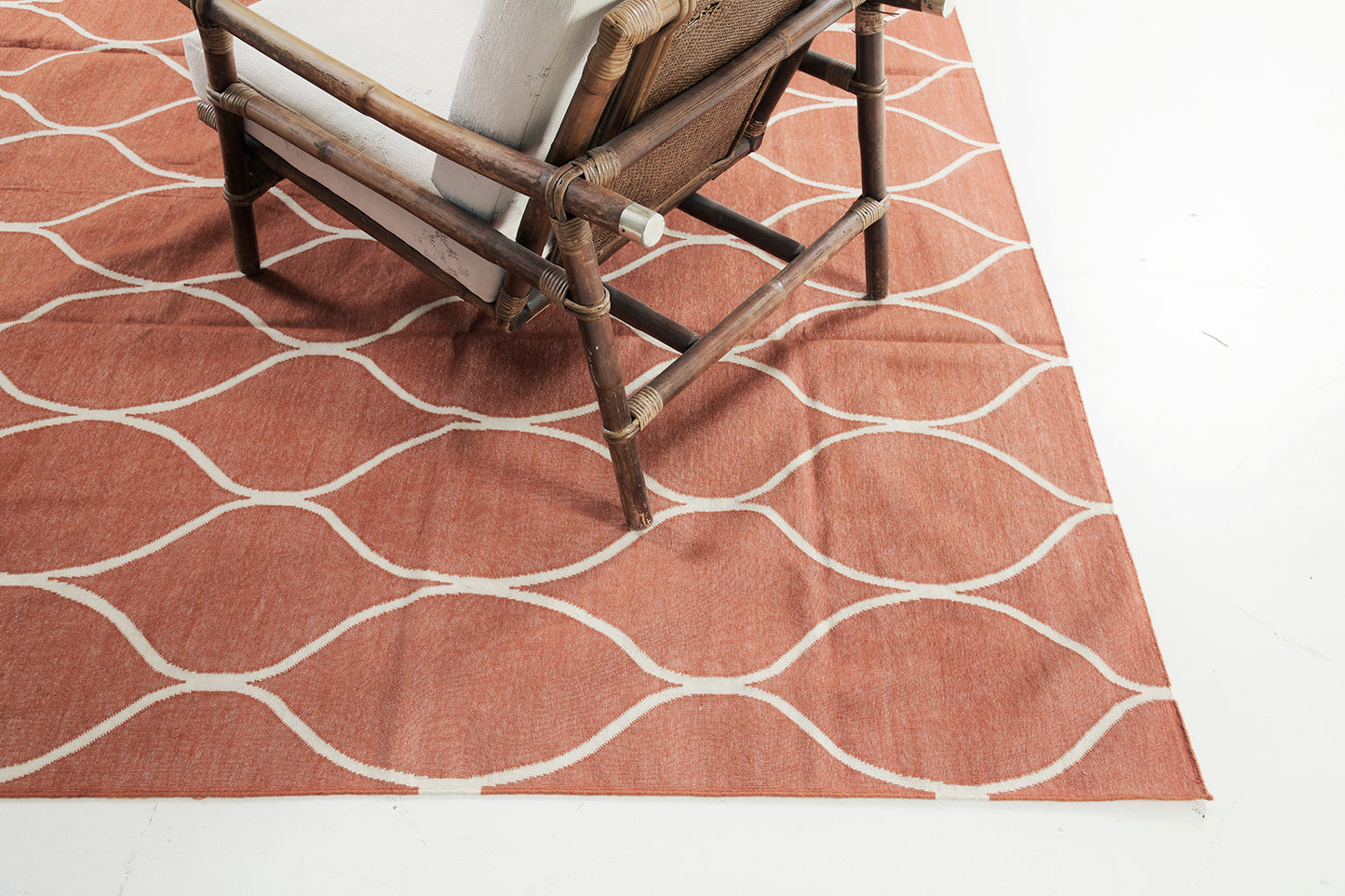 Contemporary Flat-Weave Rug Cielo Collection Valla Tangerine