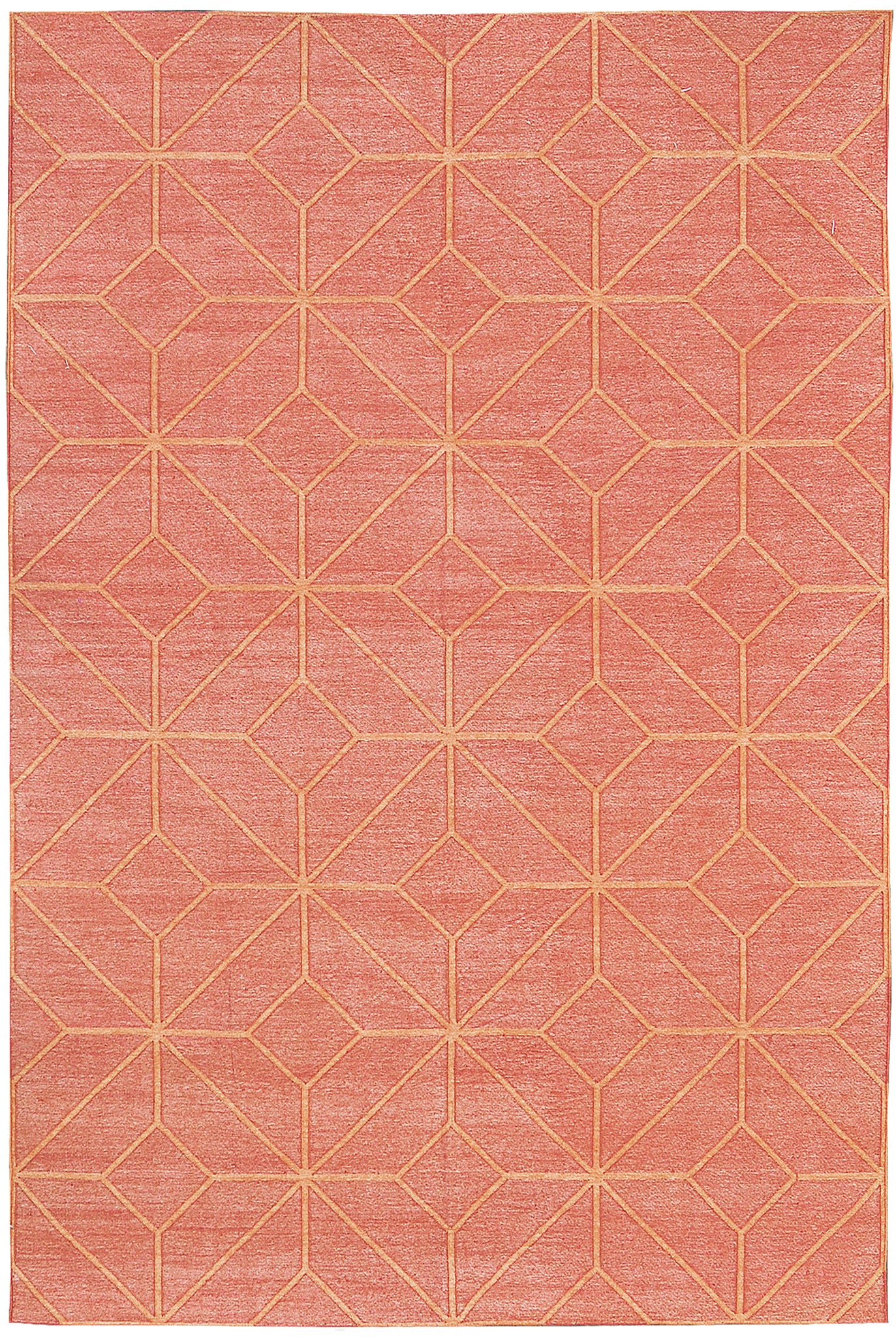 Contemporary Flat-Weave Rug Cielo Collection Diamante Tangerine