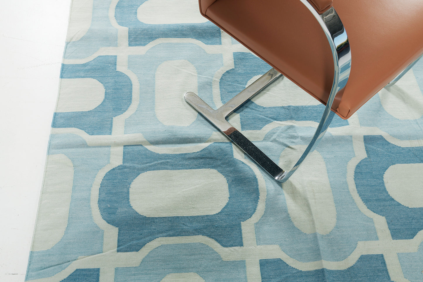 Contemporary Flat-Weave Rug Cielo Collection Gems Turquoise