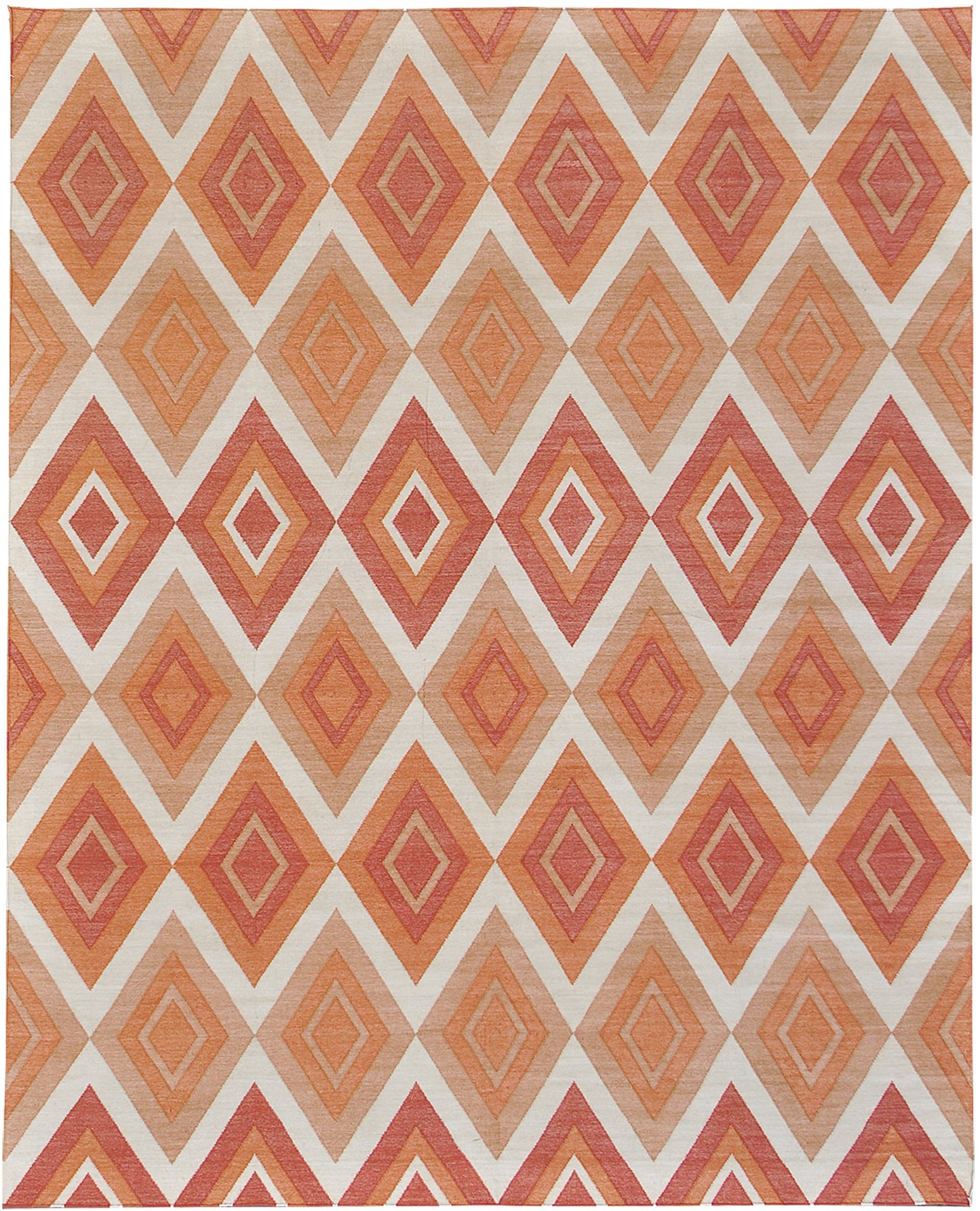 Contemporary Flat-Weave Rug Cielo Collection Permata Tangerine