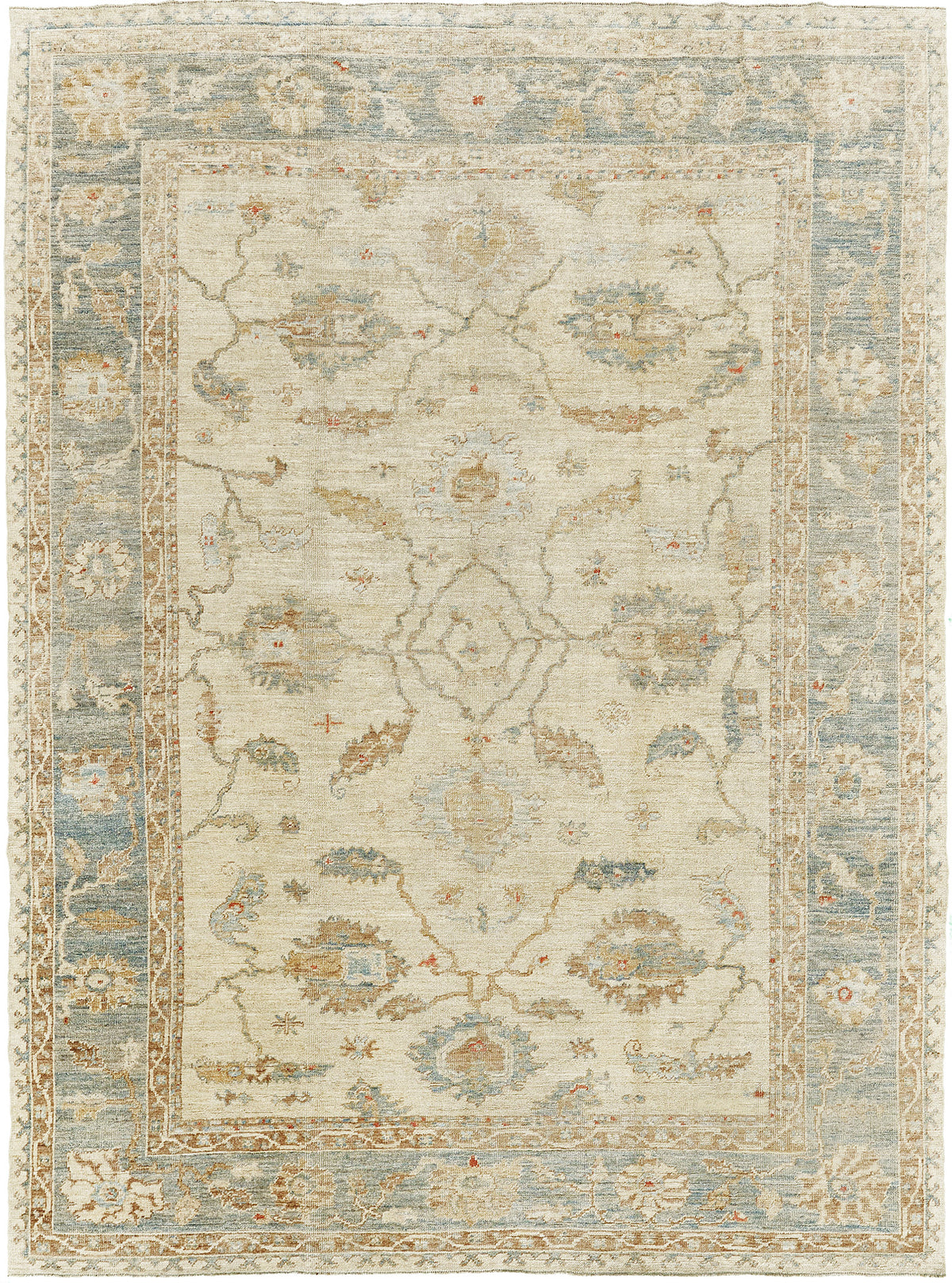 Turkish Oushak Revival Rug - hand-knotted in Turkey - one-of-a-kind handmade area rug [#5]