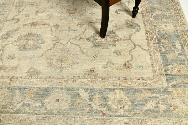 Turkish Oushak Revival Rug - hand-knotted in Turkey - styled in room setting [#5]