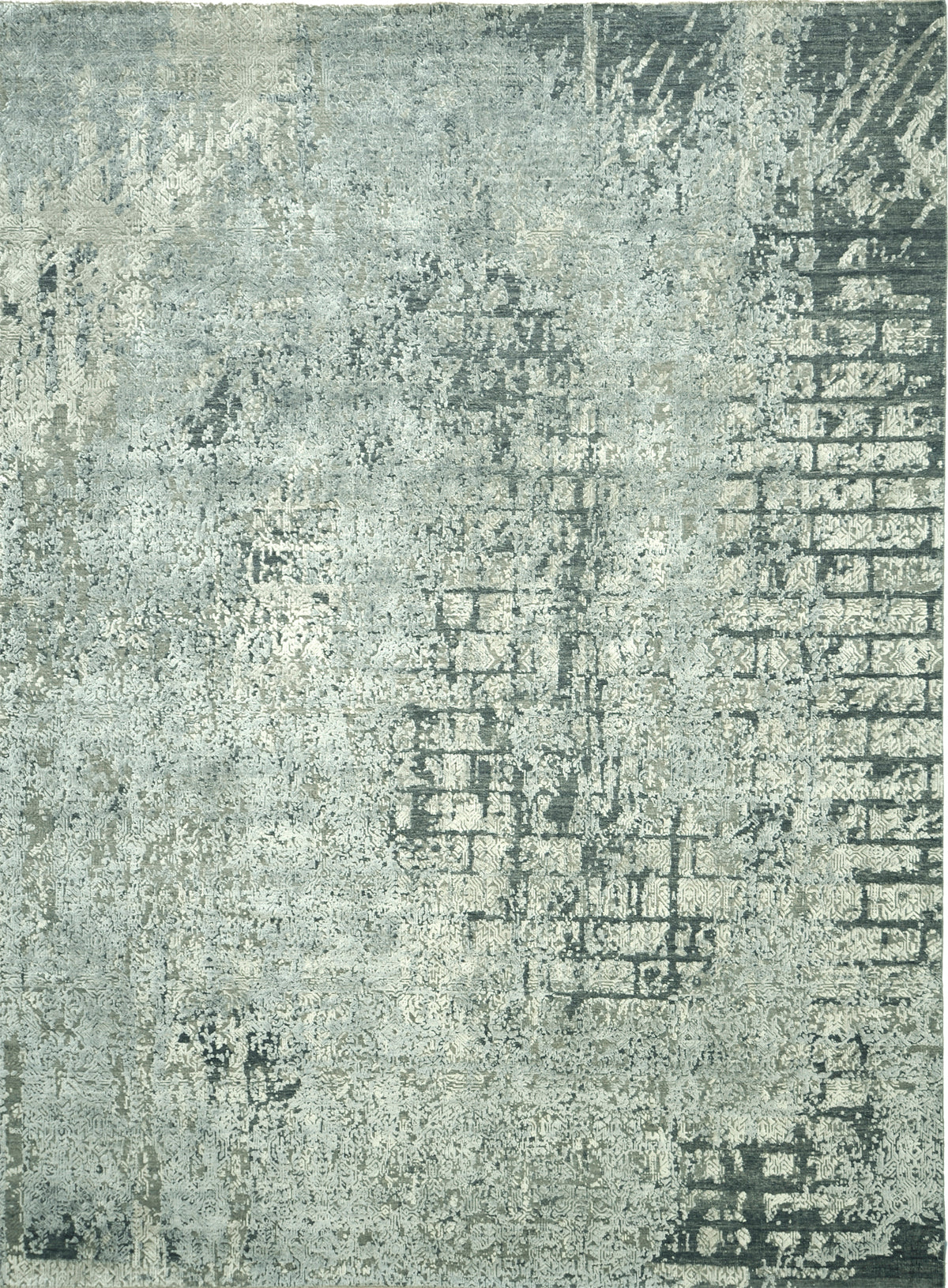 Modern Design Mezzo Collection Wool & Silk Embossed Rug Kalena - pure silk - one-of-a-kind handmade area rug