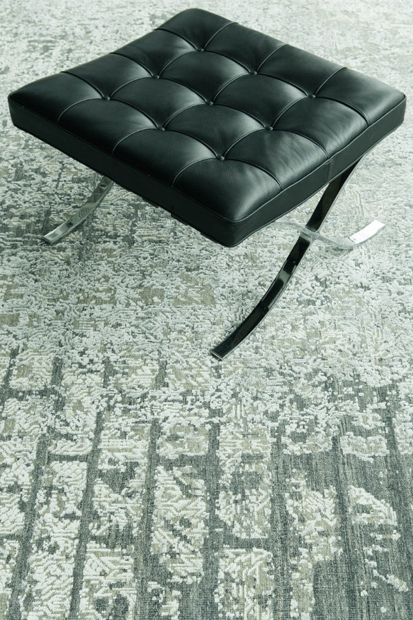 Modern Design Mezzo Collection Wool & Silk Embossed Rug Kalena - pure silk - overhead flat lay view