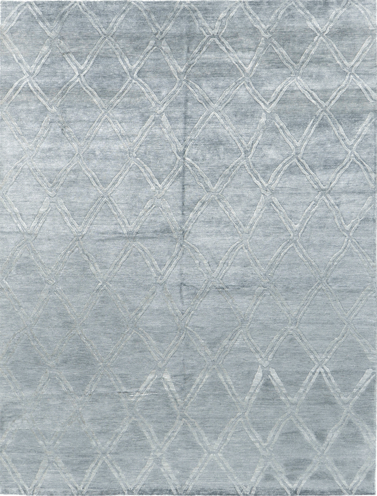 Modern Rug Image 7775 Modern Design Bamboo Silk Rug Palisade Embossed