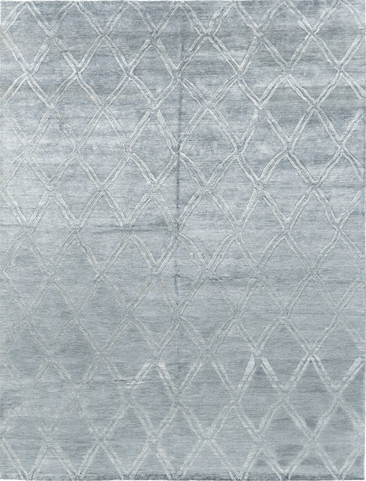 Modern Rug Image 7775 Modern Design Bamboo Silk Rug Palisade Embossed