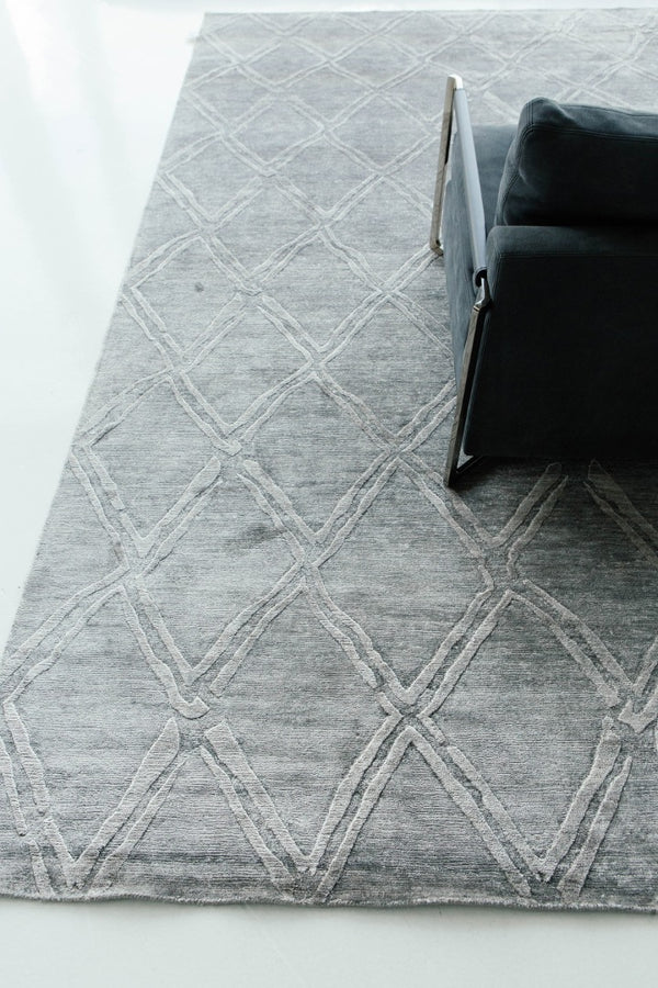 Modern Rug Image 7778 Modern Design Bamboo Silk Rug Palisade Embossed