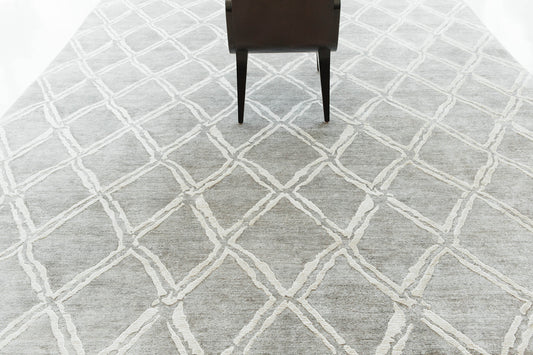 Modern Rug Image 7781 Modern Design Bamboo Silk Rug Palisade Embossed