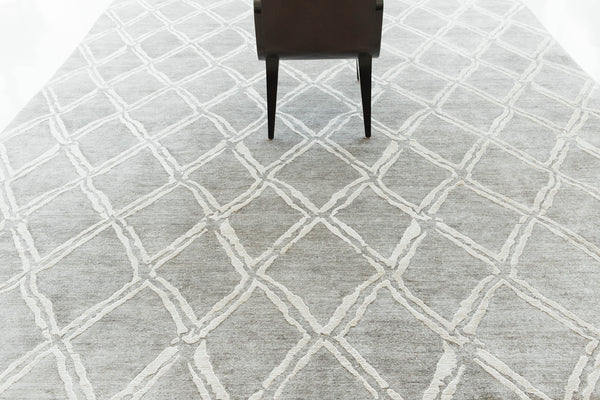 Modern Rug Image 7747 Modern Design Bamboo Silk Rug Palisade Embossed
