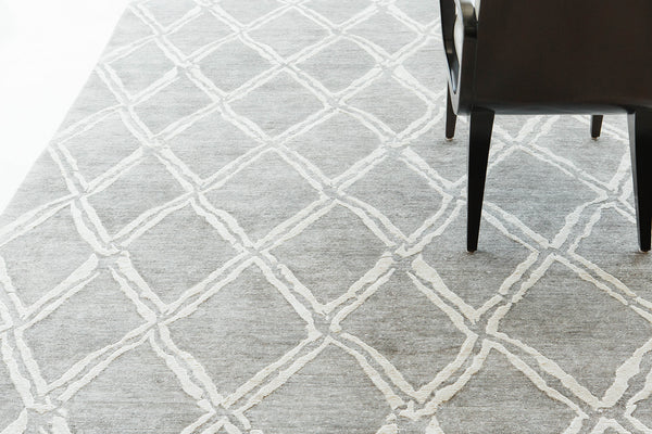 Modern Rug Image 7748 Modern Design Bamboo Silk Rug Palisade Embossed