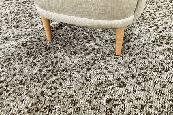 Vintage Distressed Turkish Anatolian Rug - hand-knotted in Turkey - full length showing color variation [#2]