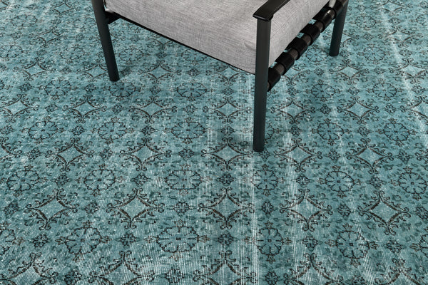 Overdyed Vintage Turkish Anatolian Rug - hand-knotted in Turkey - styled in room setting [#9]