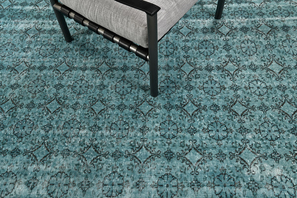 Overdyed Vintage Turkish Anatolian Rug - hand-knotted in Turkey - detailed border and fringe [#9]