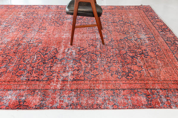 Overdyed Vintage Style Rug - styled in room setting [#7]