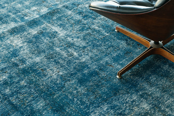 Overdyed Vintage Style Rug - styled in room setting [#9]