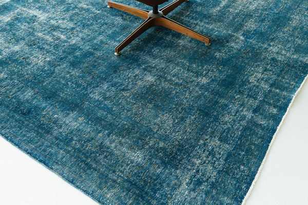Overdyed Vintage Style Rug - full length showing color variation [#9]