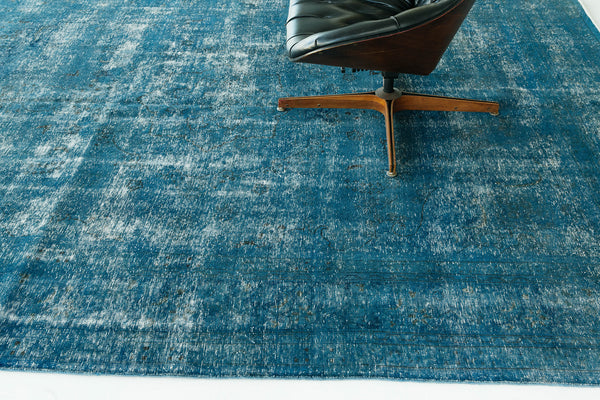 Overdyed Vintage Style Rug - reverse side showing construction [#9]