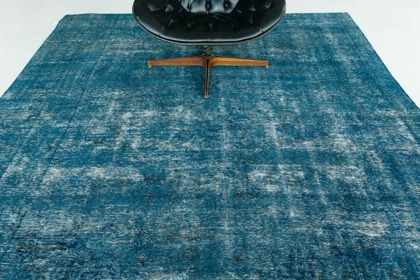 Overdyed Vintage Style Rug - side profile showing thickness [#9]