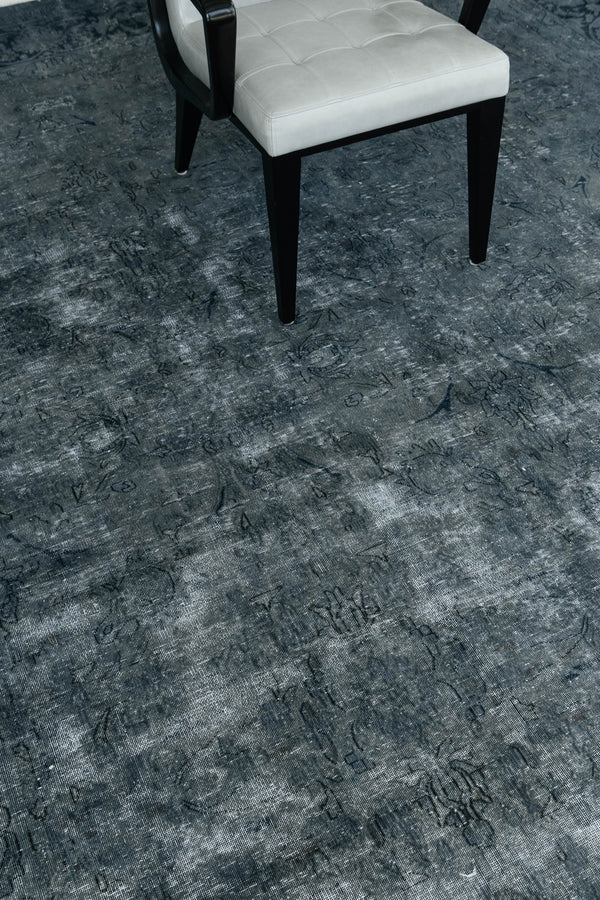 Overdyed Vintage Style Rug - full length showing color variation [#10]