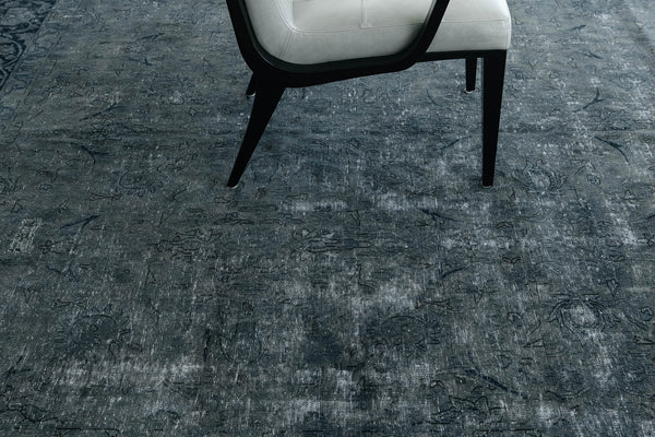 Overdyed Vintage Style Rug - reverse side showing construction [#10]
