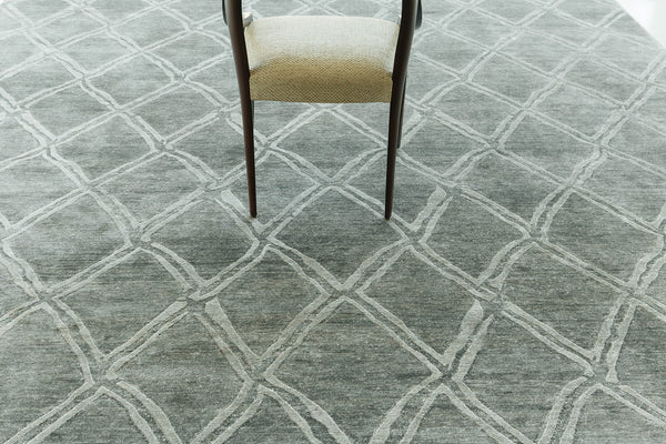 Modern Rug Image 7755 Modern Design Bamboo Silk Rug Palisade Embossed