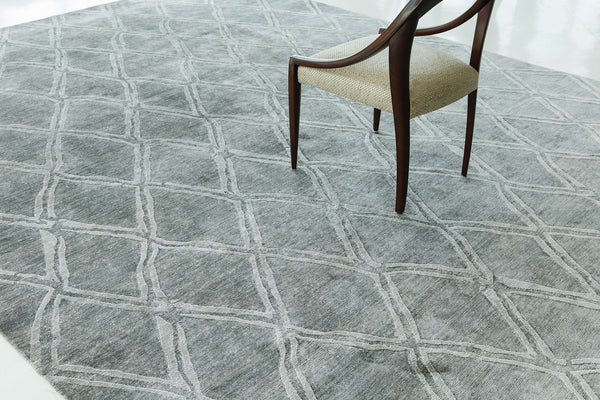 Modern Rug Image 7756 Modern Design Bamboo Silk Rug Palisade Embossed