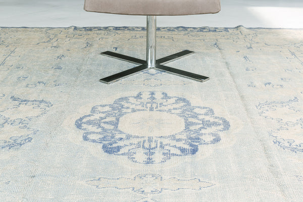 Vintage Turkish Anatolian Distressed Rug - hand-knotted in Turkey - overhead flat lay view
