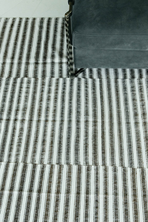 Turkish Tisse Kilim Flat Weave Rug - flat-weave kilim, hand-knotted in Turkey - overhead flat lay view [#45]