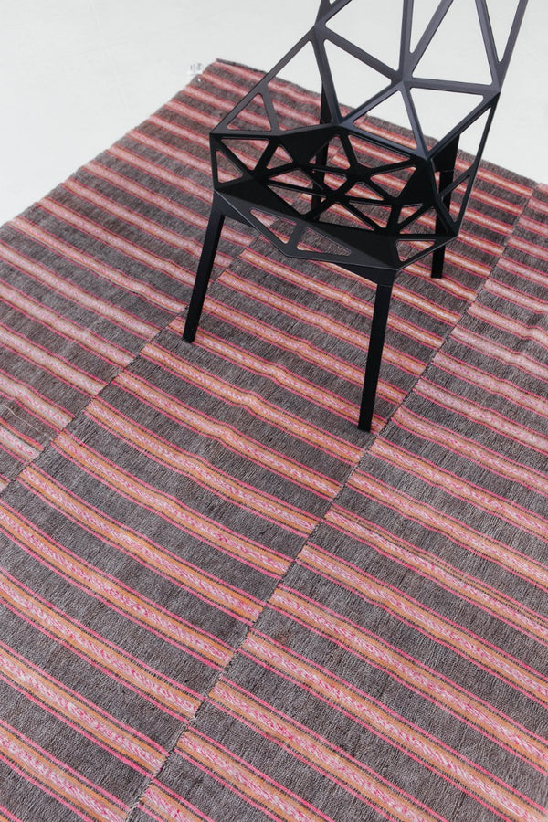 Turkish Tisse Kilim Flat Weave Rug - flat-weave kilim, hand-knotted in Turkey - detailed border and fringe [#37]