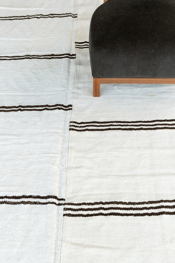 Vintage Anatolian Turkish Flat Weave Kilim - flat-weave kilim, hand-knotted in Turkey - detailed border and fringe [#44]