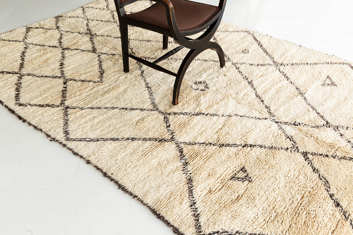 26598 - 6' 3" x 12' 1" - Vintage Moroccan Beni Ourain Tribe Berber Rug ...