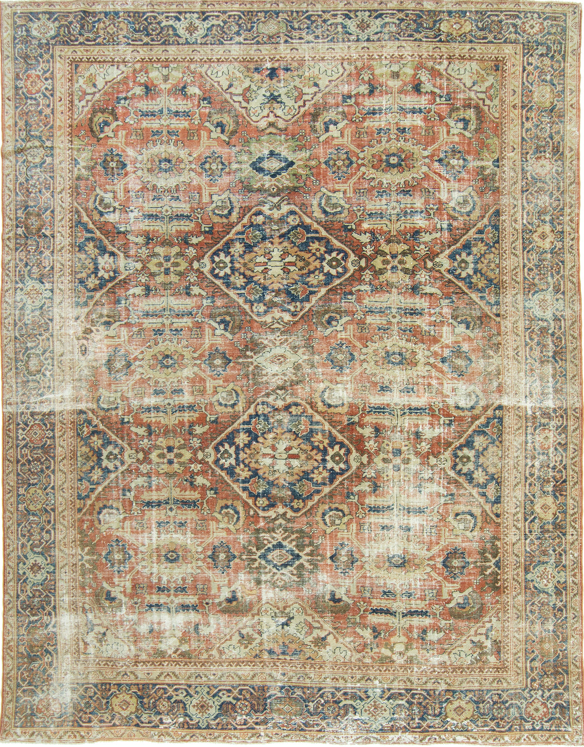 Antique Persian Mahal Distressed Rug 26769